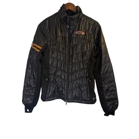Harley-Davidson Women’s Quilted Riding Jacket Size M | Black Nylon Stretch - Picture 1 of 7
